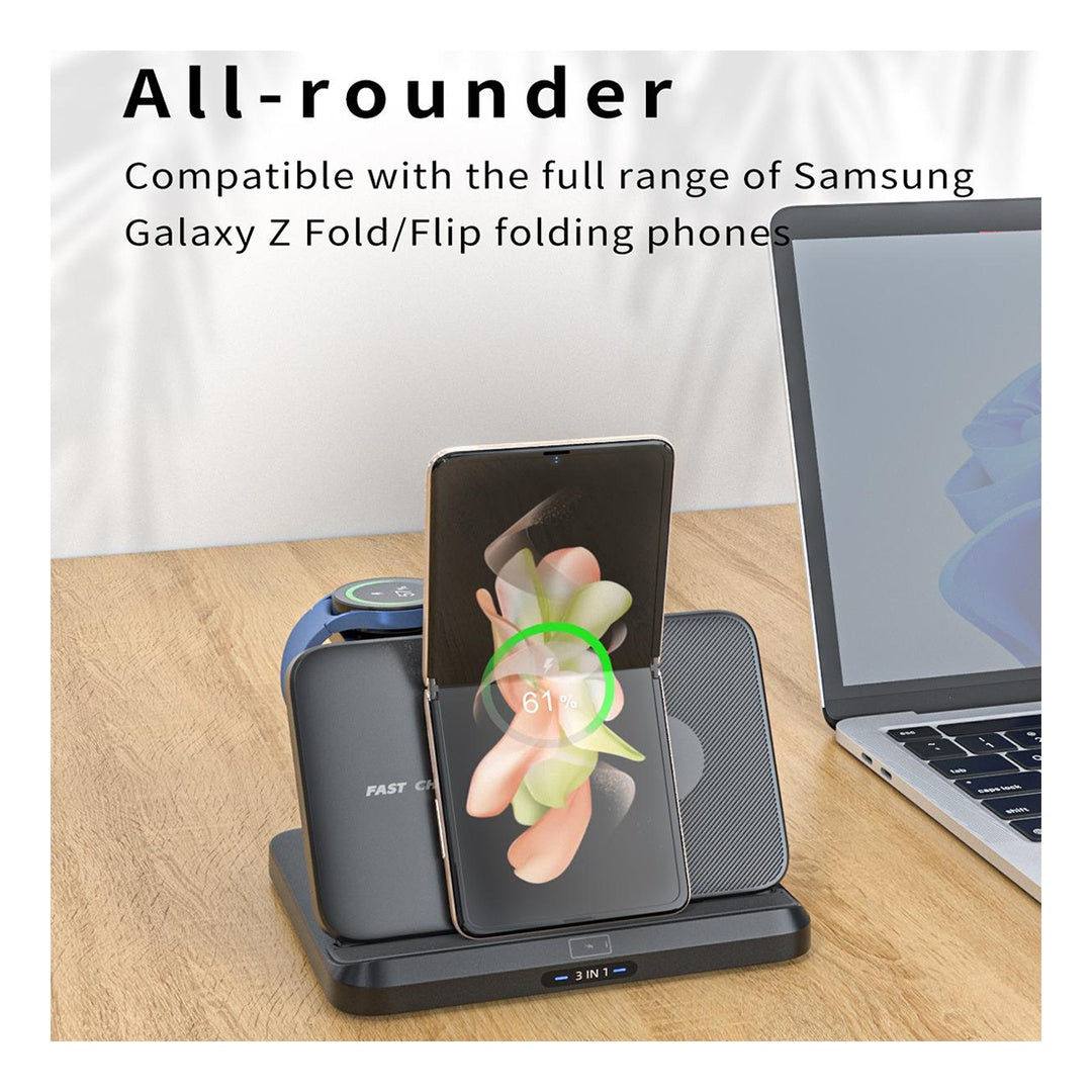 Foldable 3-in-1 Wireless Charging Station
