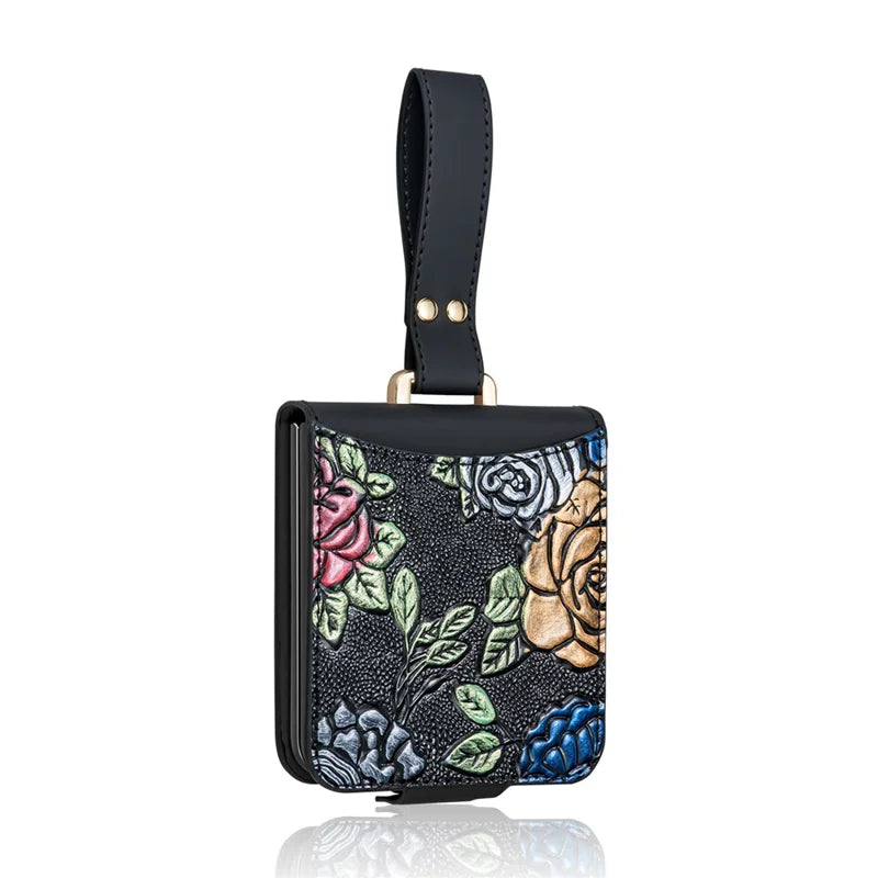 Galaxy Z Flip 7 Leather Kickstand Case with Card Slots – View 6
