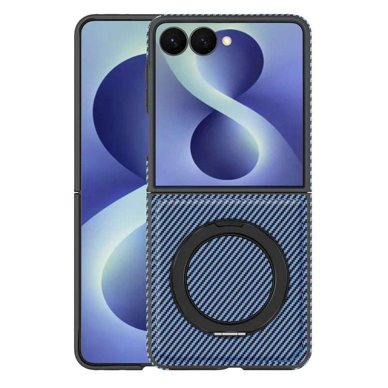Galaxy Z Flip 8 Magnetic Kickstand Case with Carbon Fiber Texture – View 6