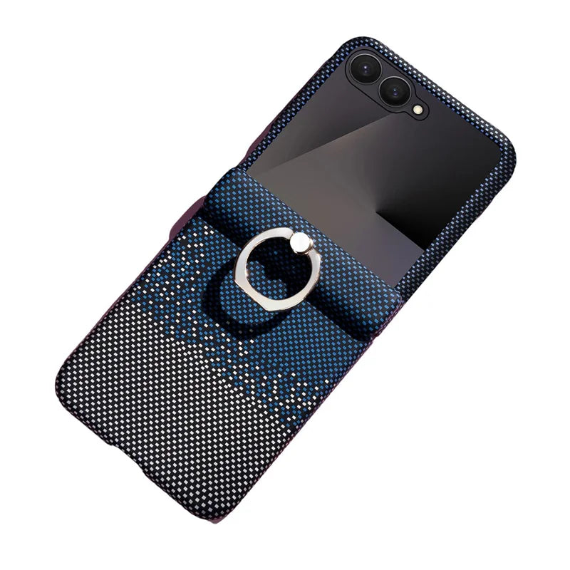 Galaxy Z Flip 8 Ring Holder Kickstand Case with Tempered Glass – View 2