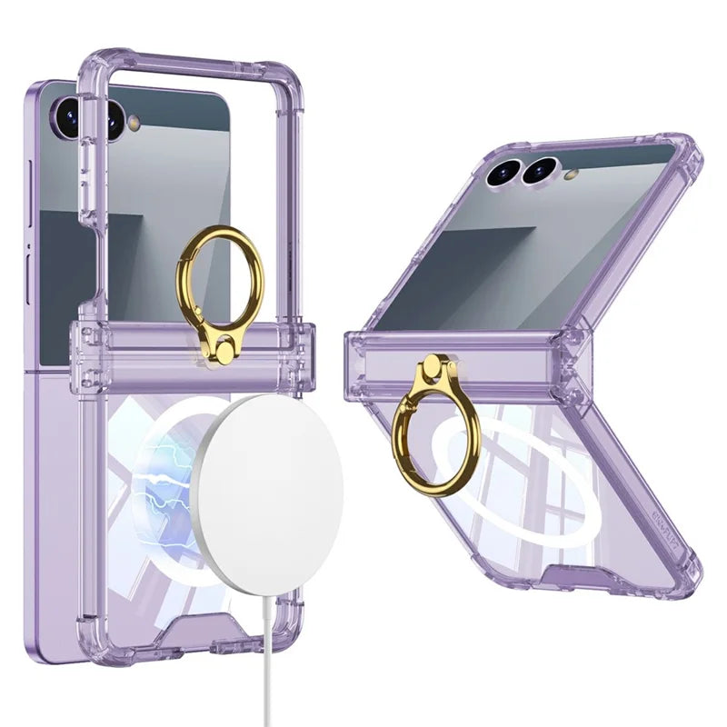 Galaxy Z Flip 8 Clear MagSafe Case With Ring Kickstand – View 4