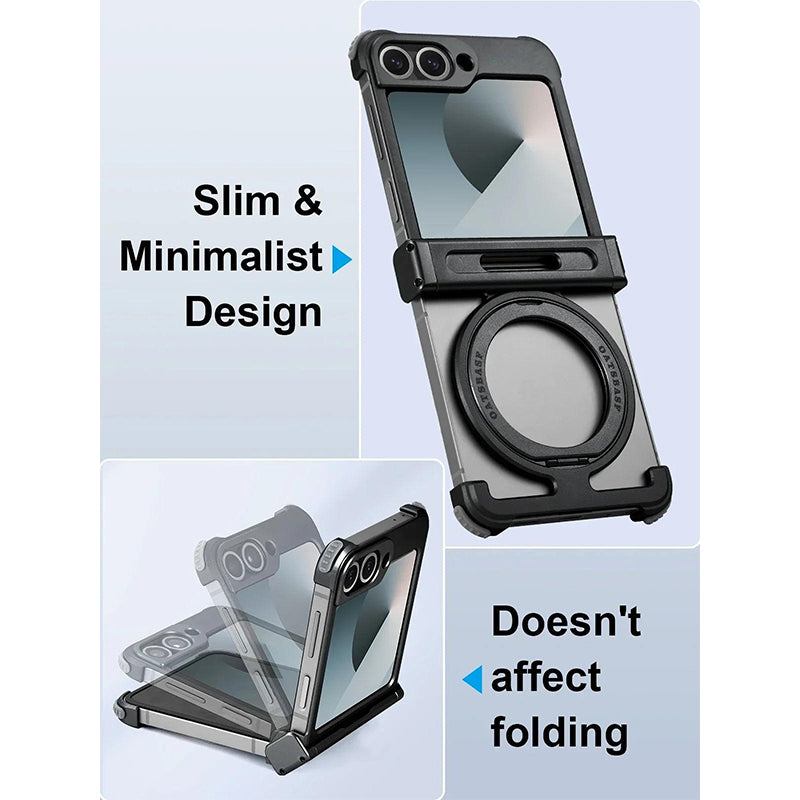 Galaxy Z Flip 7 Rugged Armor Ring-Kickstand Case