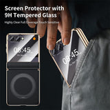 Galaxy Z Flip 7 Luxury MagSafe Leather Hinge Case