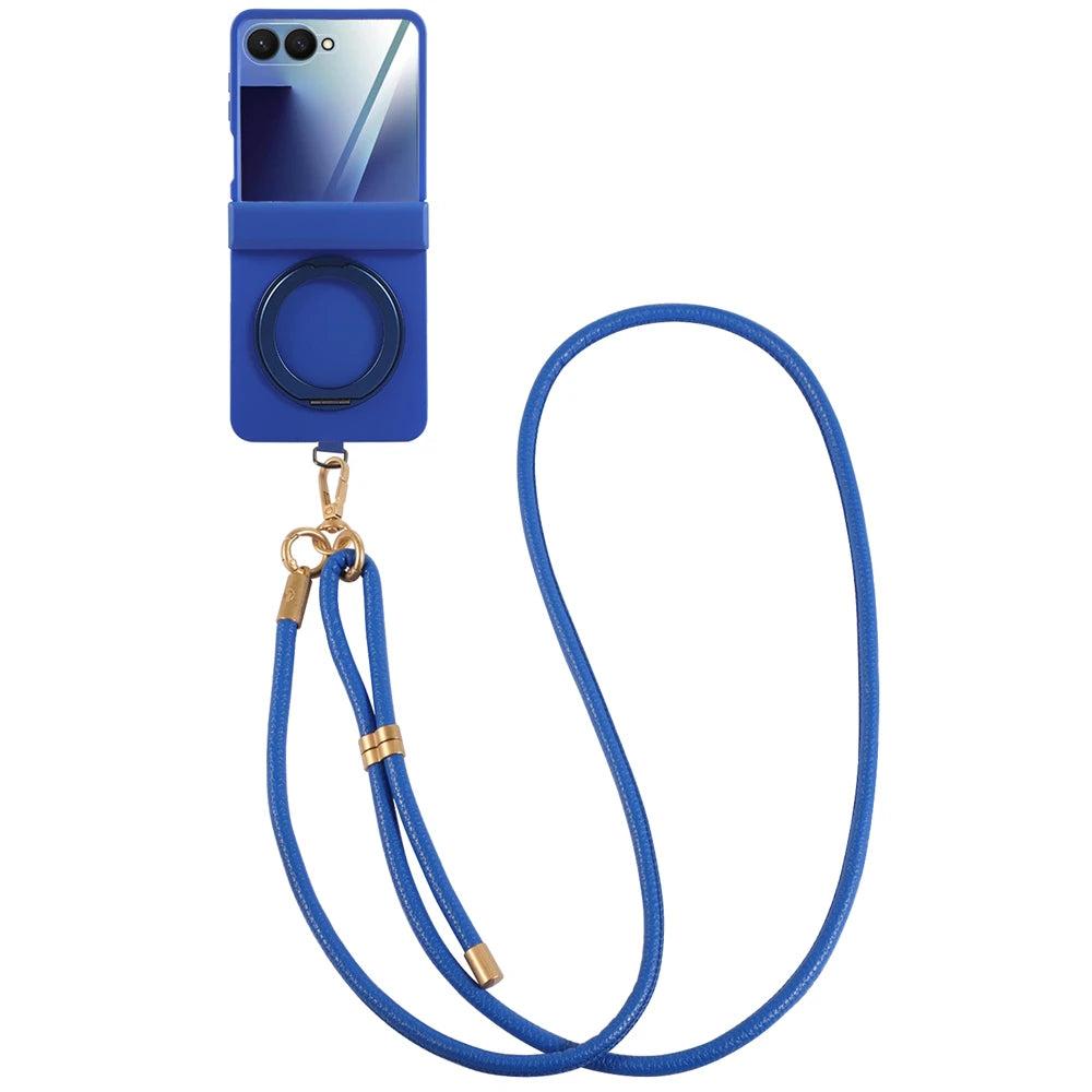 Galaxy Z Flip 7 Crossbody Lanyard Ring Holder Case