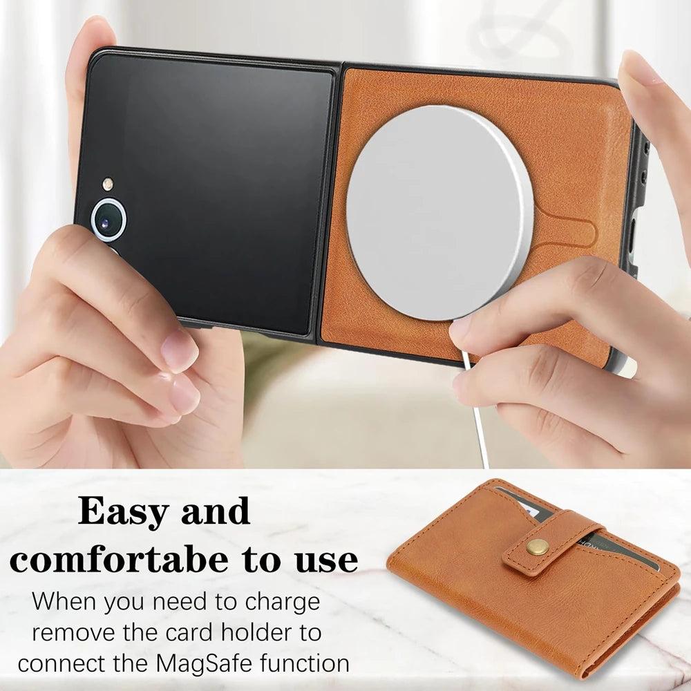 Galaxy Z Flip 7 MagSafe Wallet Leather Case