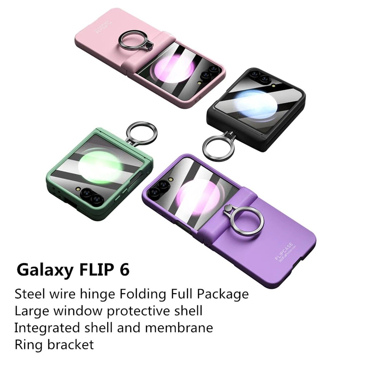Galaxy Z Flip 6 Shockproof Ring Stand Case