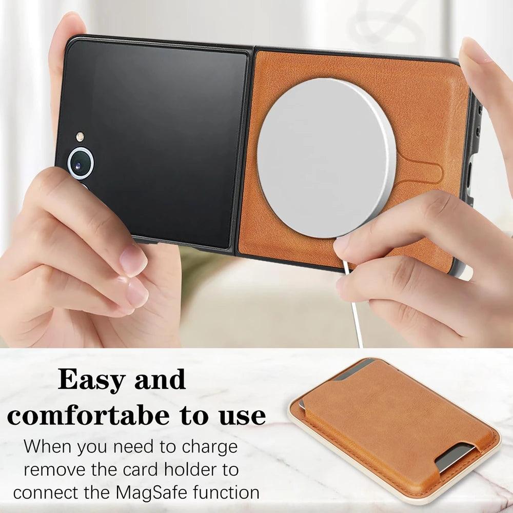 Galaxy Z Flip 8 MagSafe Leather Wallet Case