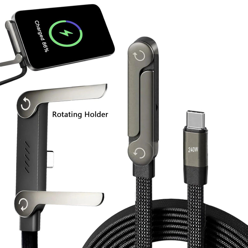 240W Braided Fast Charge Cable with Stand