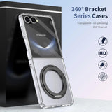 Galaxy Z Flip 6 Clear Magnetic Kickstand Case