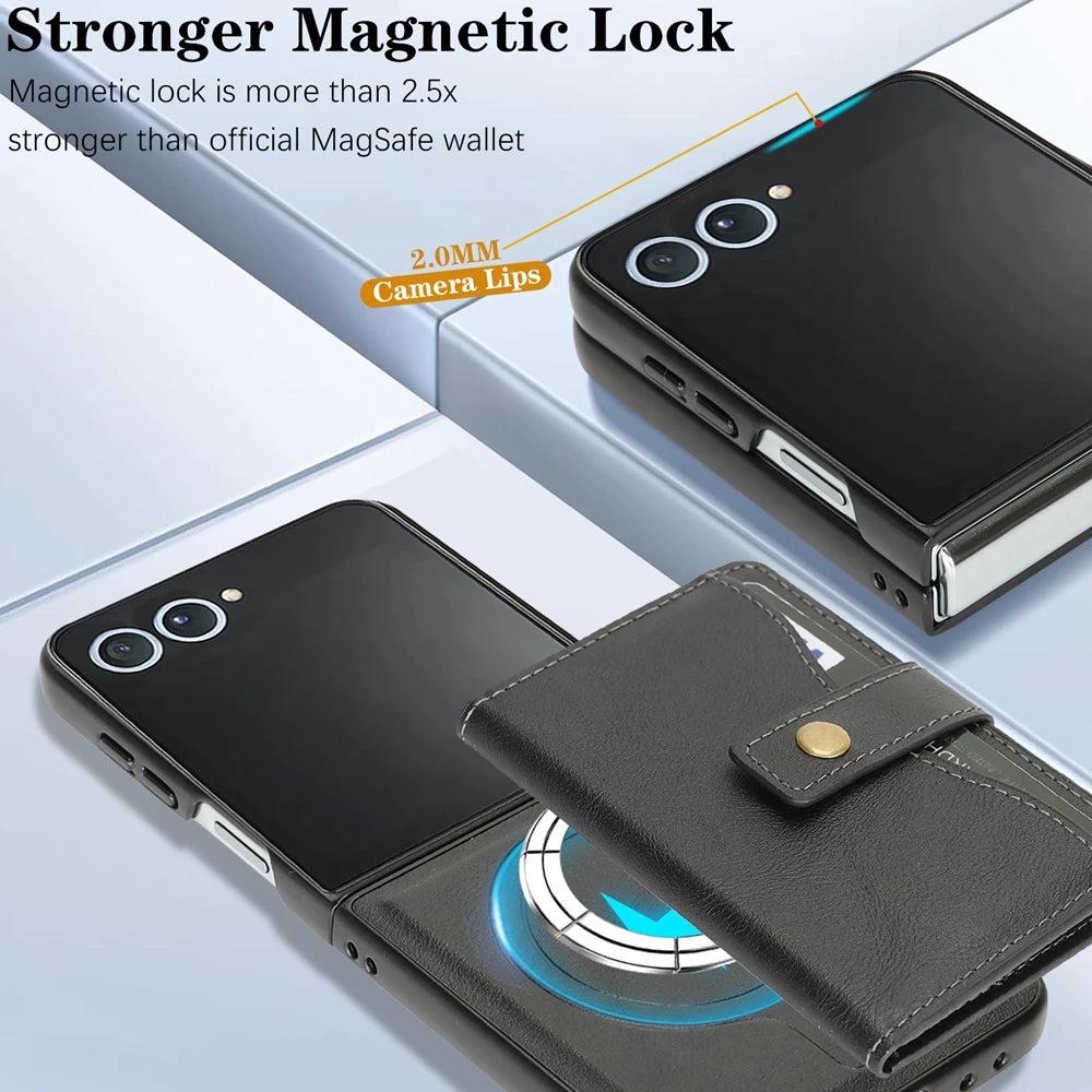 Galaxy Z Flip 7 MagSafe Wallet Leather Case