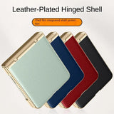 Galaxy Z Flip 7 Leather Hinge Shield Case