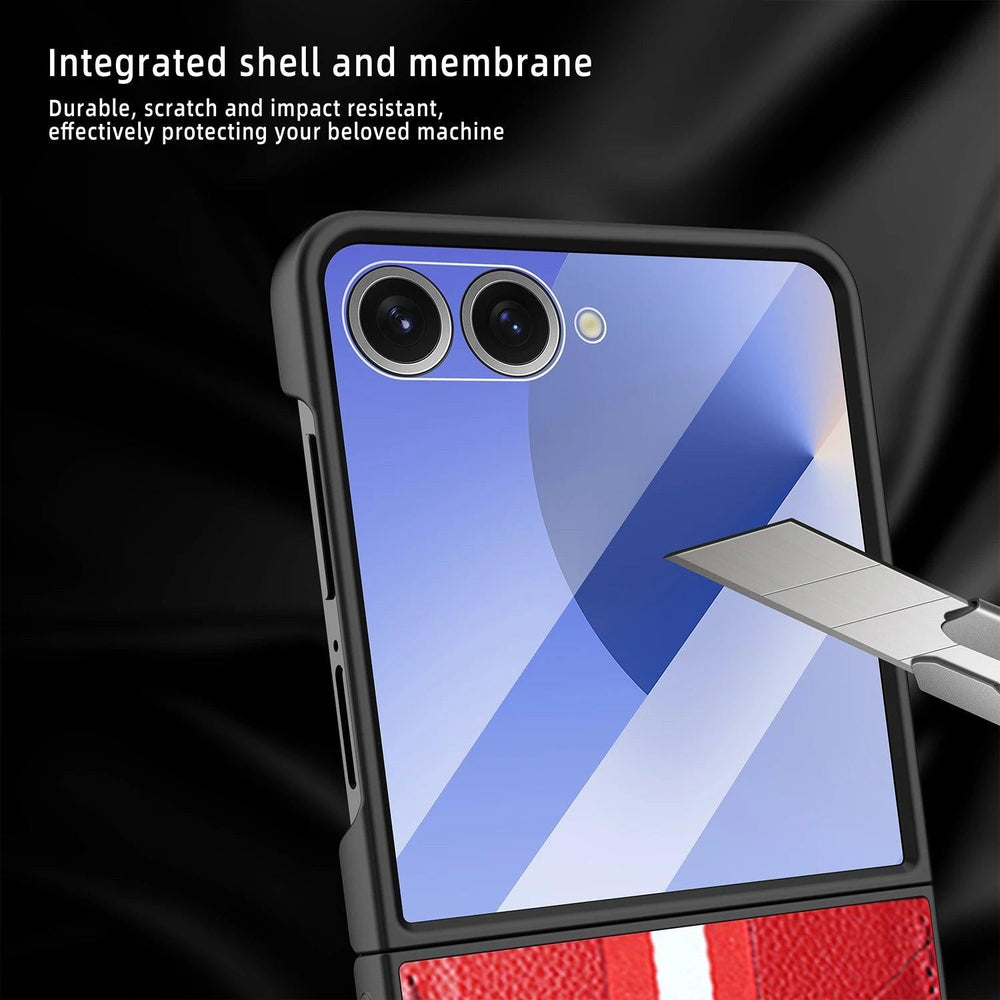 Galaxy Z Flip 5 Leather Wallet Grip Case