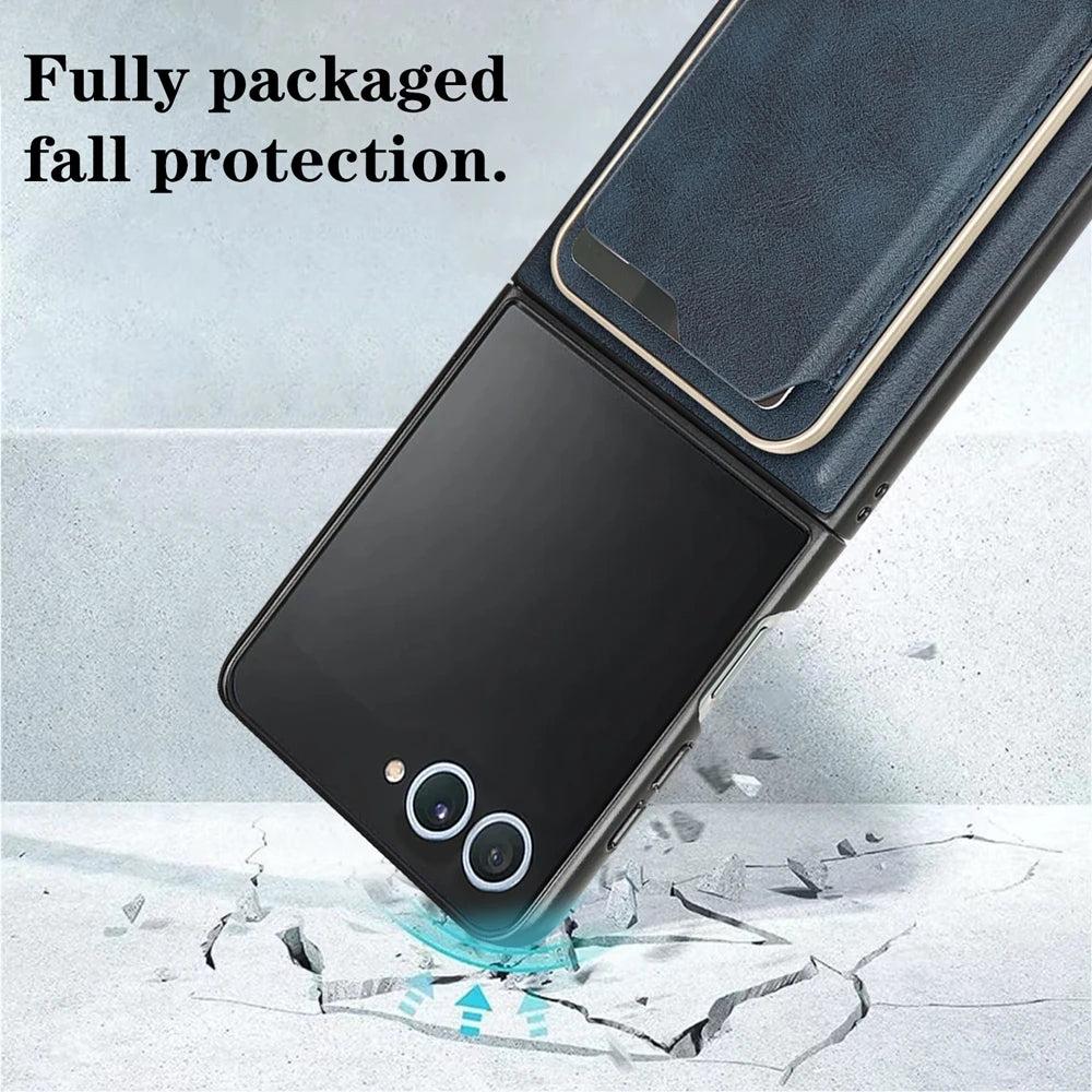 Galaxy Z Flip 7 MagSafe Leather Wallet Case