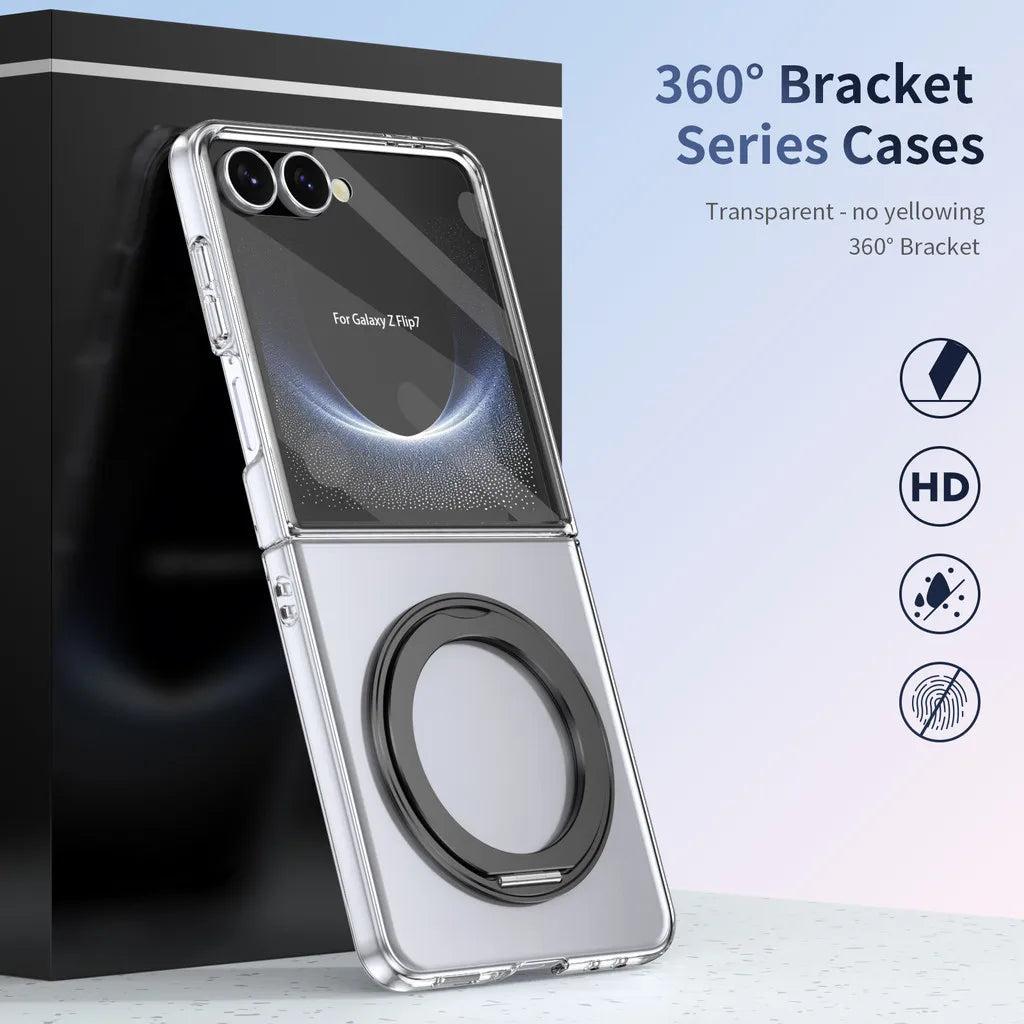 Galaxy Z Flip 8 Clear Magnetic Kickstand Case