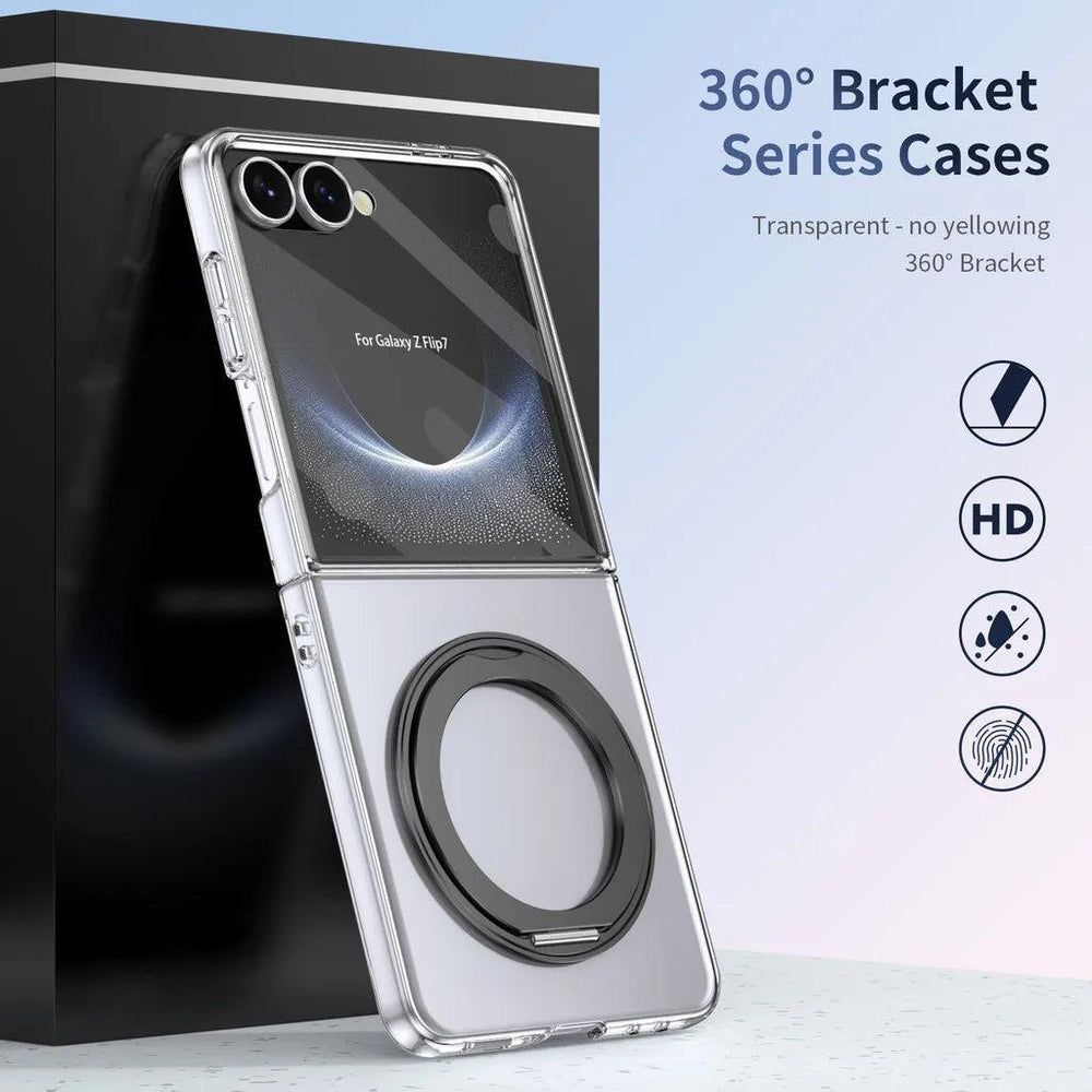 Galaxy Z Flip 8 Clear Magnetic Kickstand Case