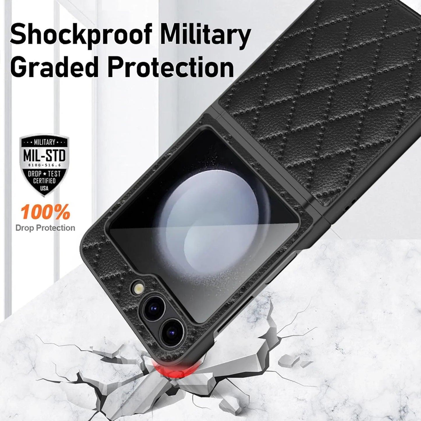 Galaxy Z Flip 6 Elegant Slim Leather Protection Case