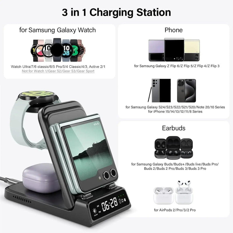 3-in-1 Foldable Charging Station & Power Bank