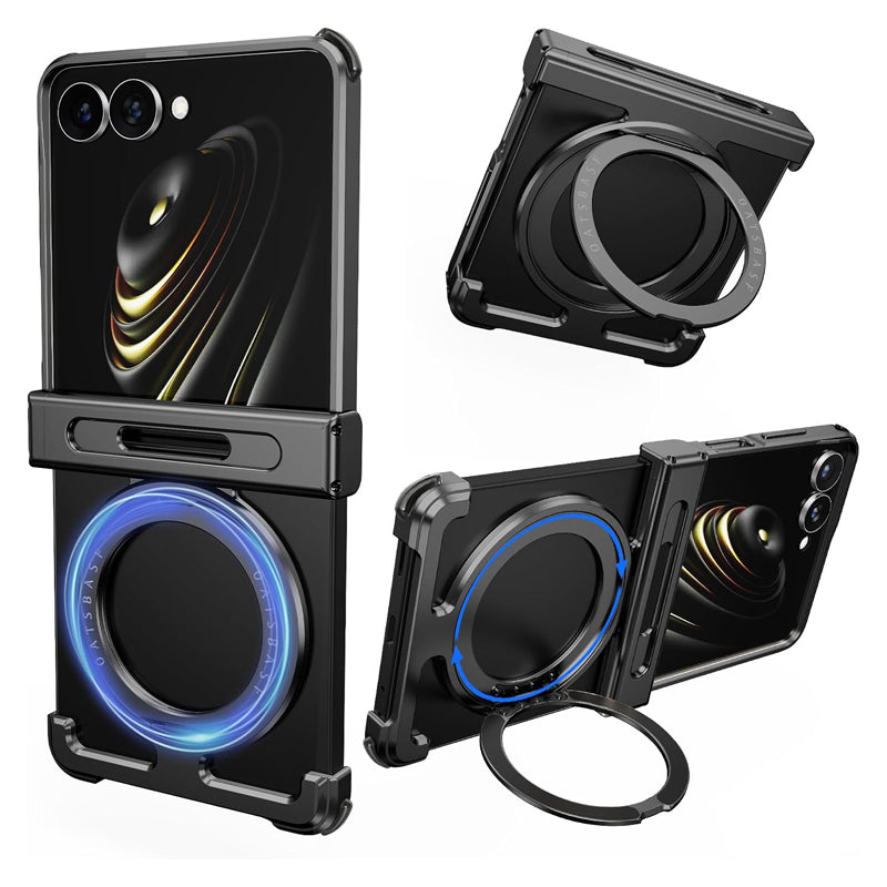 Galaxy Z Flip 7 Rugged Armor Ring-Kickstand Case