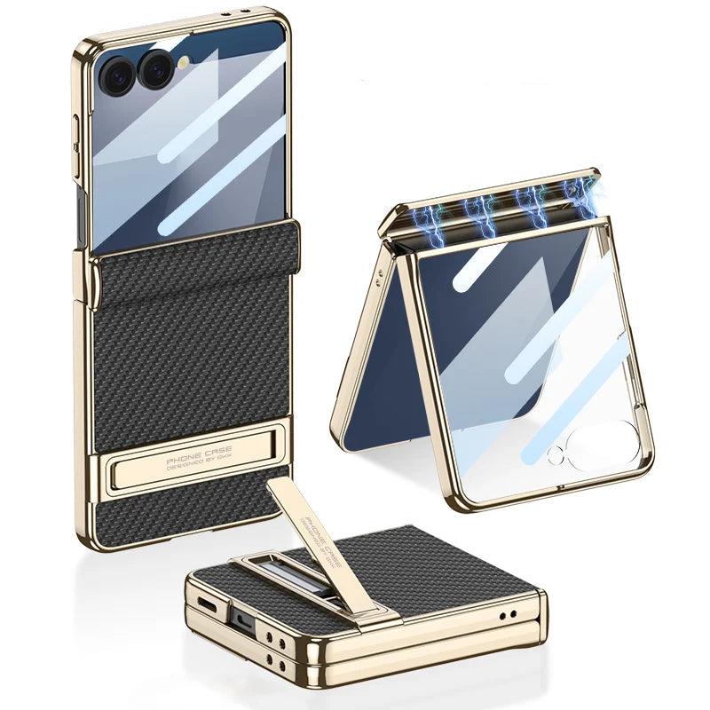 Galaxy Z Flip 7 Signature Leather Stand Case