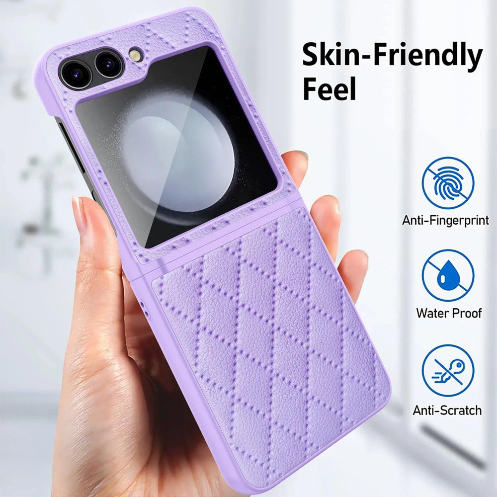 Galaxy Z Flip 6 Elegant Slim Leather Protection Case
