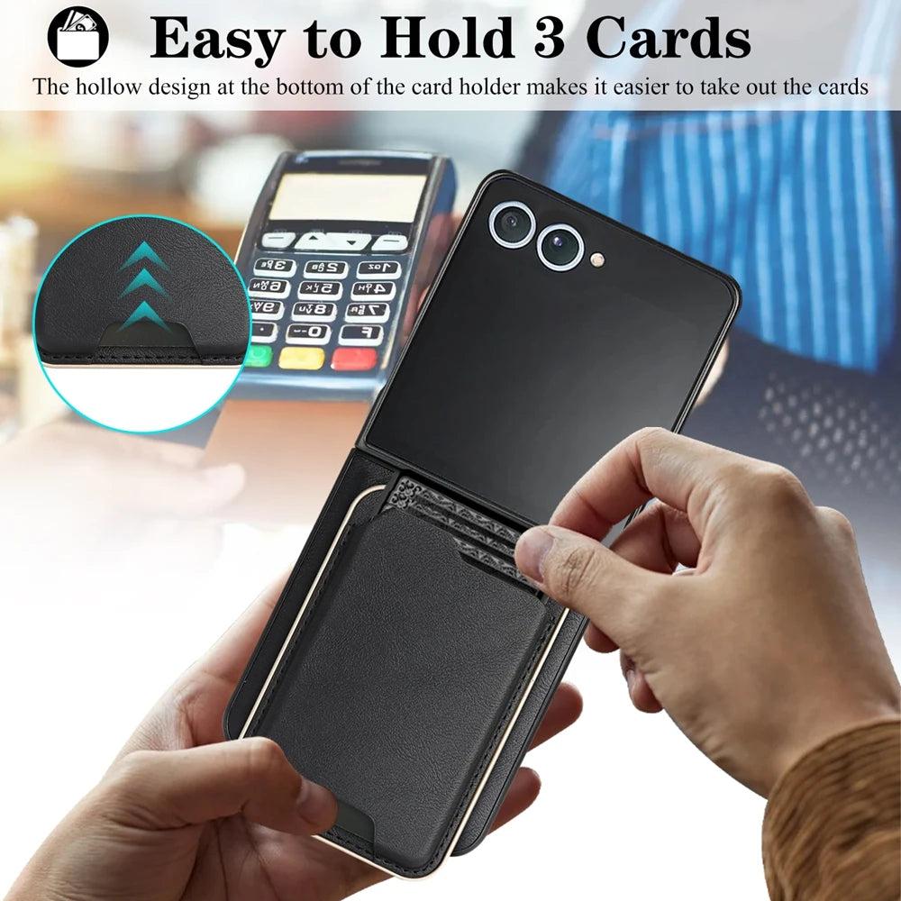 Galaxy Z Flip 7 MagSafe Leather Wallet Case