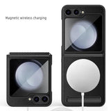 Galaxy Z Flip 6 Leather Magnetic Kickstand Case