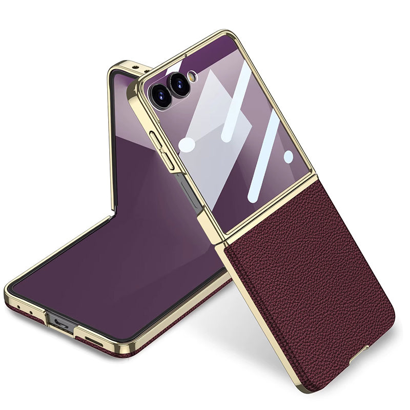Elegant Litchi Leather Slim Case