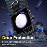 Galaxy Z Flip 5 Carbon Fiber Ring Holder Case