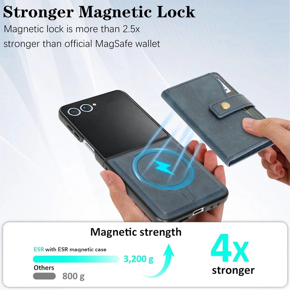 Galaxy Z Flip 7 MagSafe Wallet Leather Case