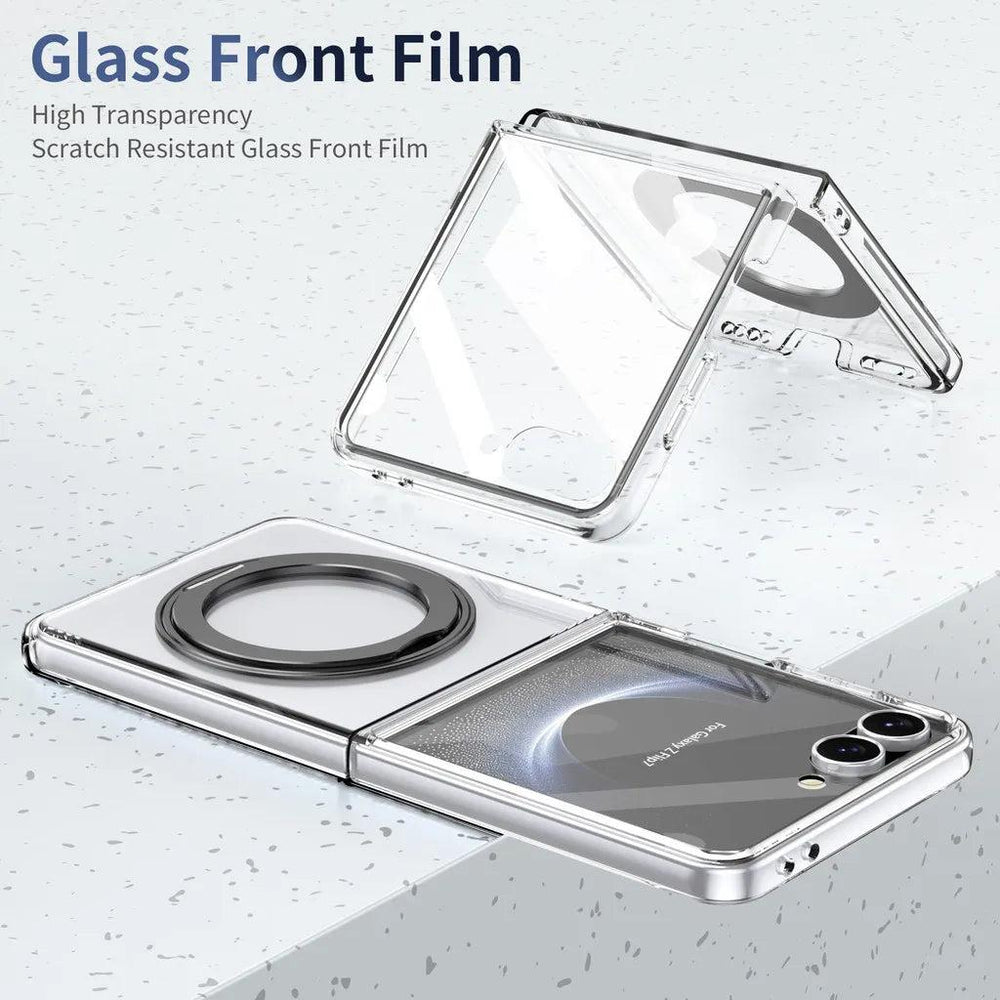 Galaxy Z Flip 8 Clear Magnetic Kickstand Case