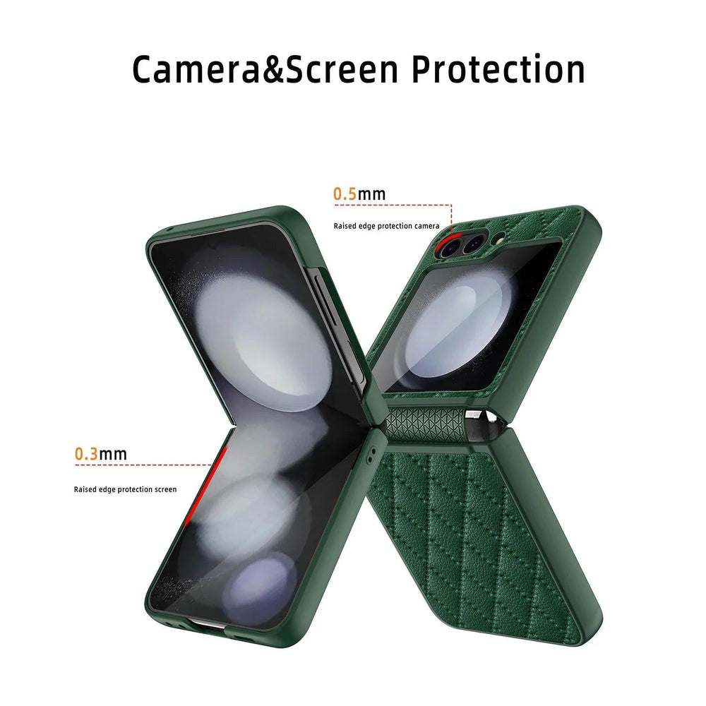Galaxy Z Flip 6 Elegant Slim Leather Protection Case