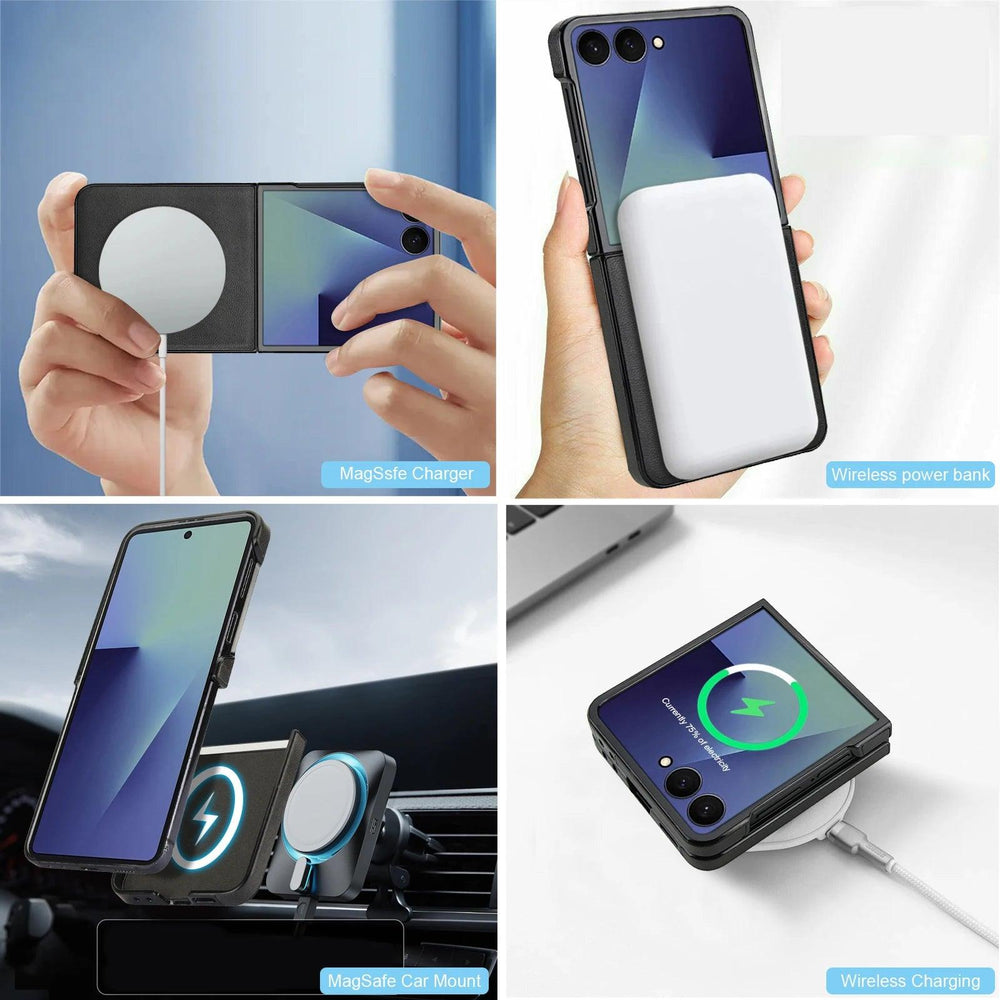 Galaxy Z Flip 7 Signature Magnetic Leather Case
