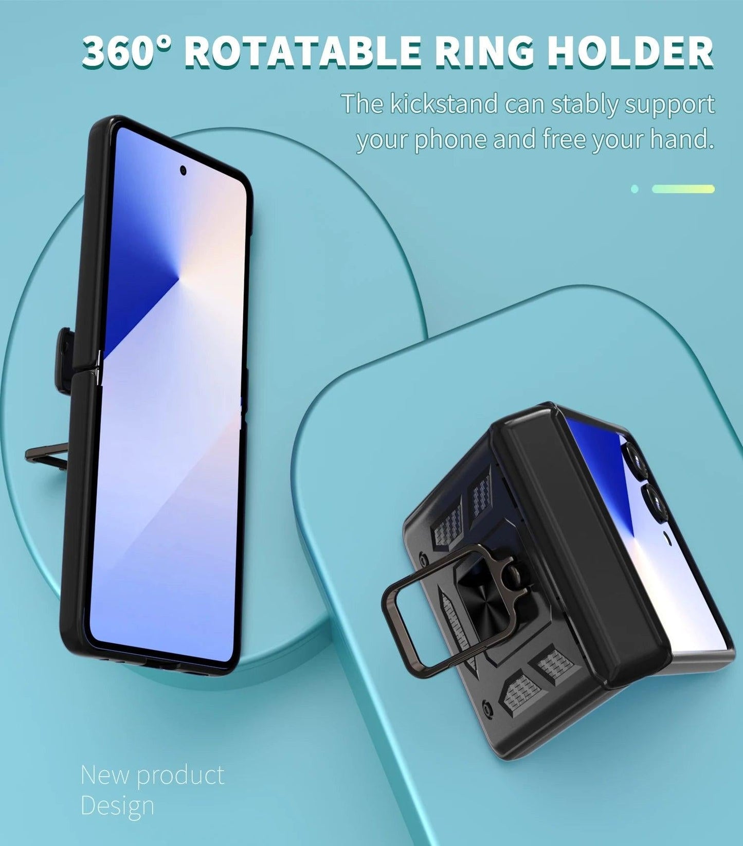 Galaxy Z Flip 7 Shockproof Armor Ring Case