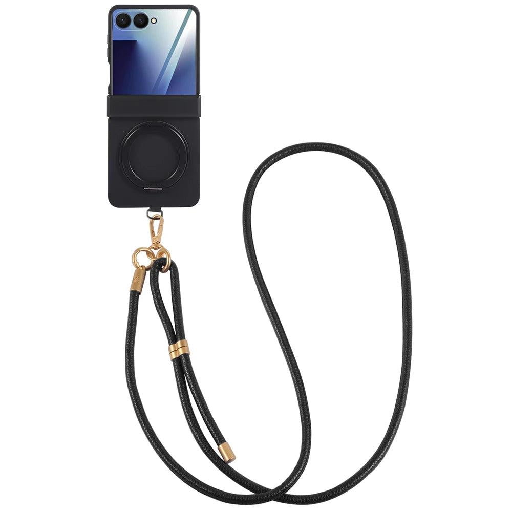 Galaxy Z Flip 7 Crossbody Lanyard Ring Holder Case