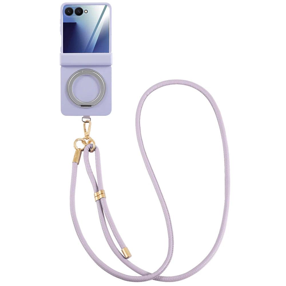 Galaxy Z Flip 7 Crossbody Lanyard Ring Holder Case