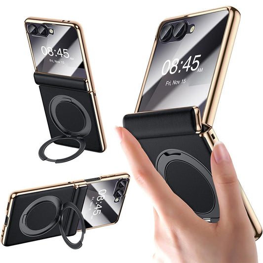 Galaxy Z Flip 5 Luxury MagSafe Leather Hinge Case