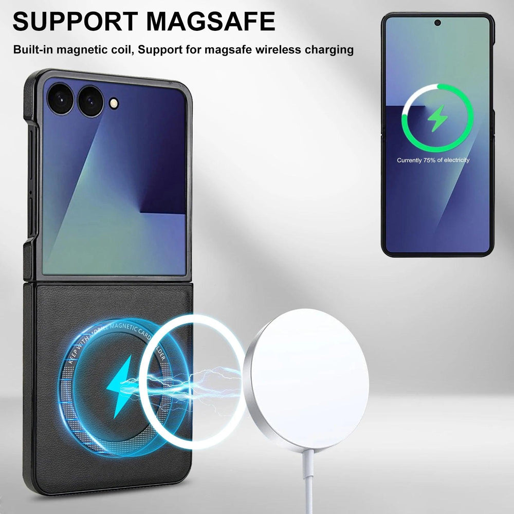 Galaxy Z Flip 7 Signature Magnetic Leather Case