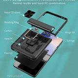 Galaxy Z Flip 7 Shockproof Armor Ring Case