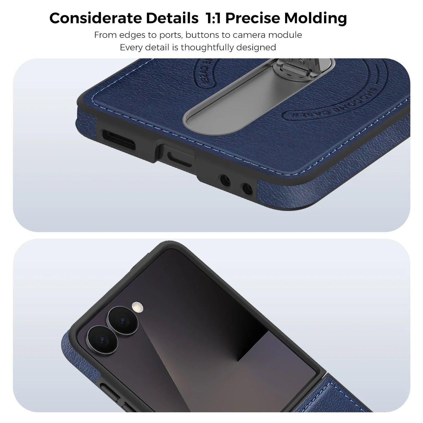Galaxy Z Flip 8 Leather Kickstand Shield Case