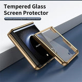 Galaxy Z Flip 7 Luxury Leather Electroplated Hinge Case
