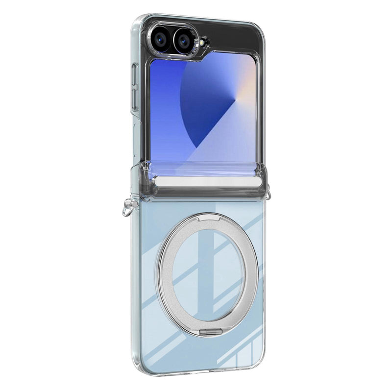 Galaxy Z Flip 8 Transparent Ring Kickstand Case