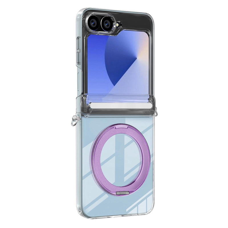Galaxy Z Flip 8 Transparent Ring Kickstand Case