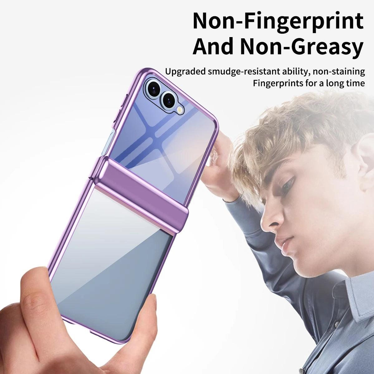 Galaxy Z Flip 7 Crystal Clear Hinge Case