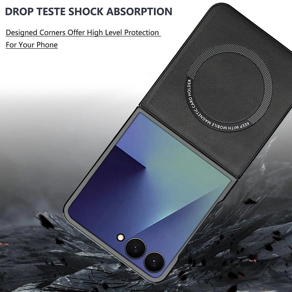 Galaxy Z Flip 7 Signature Magnetic Leather Case