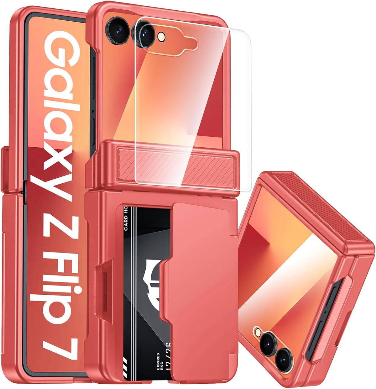 Galaxy Z Flip 8 Rugged RFID Wallet Case with Hinge Protection