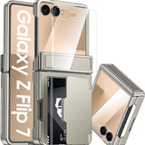 Galaxy Z Flip 8 Rugged RFID Wallet Case with Hinge Protection