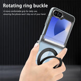 Galaxy Z Flip 8 Transparent Ring Kickstand Case