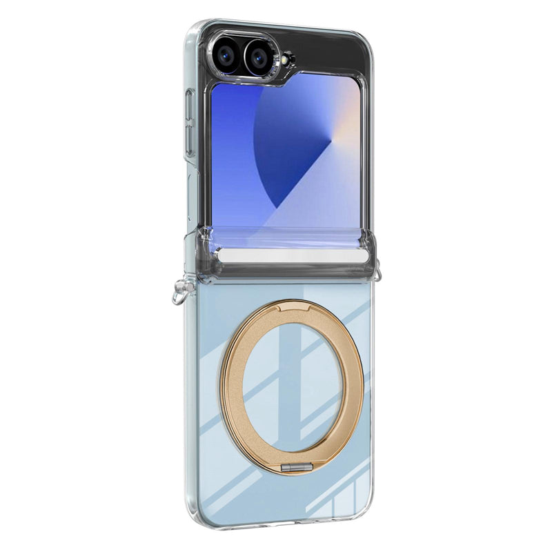 Galaxy Z Flip 8 Transparent Ring Kickstand Case