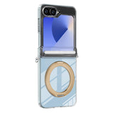 Galaxy Z Flip 8 Transparent Ring Kickstand Case