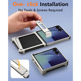 Galaxy Z Flip 7 Metal Frameless Case with Stand & Hinge Guard